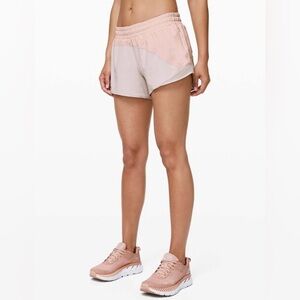Lululemon Hotty Hot Short *Asym in Butter Pink / Light Chrome / Light Chrome